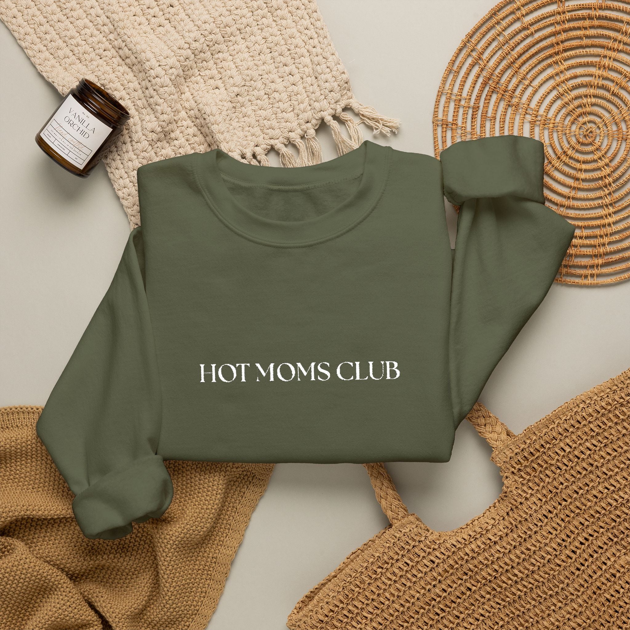 Hot Mom Club Crewneck (Embroidered)