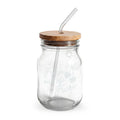 Engraved 16oz Mason Sipper Jar with Bamboo Lid & Straw – 'A Touch of F*cks' Novelty Drinkware